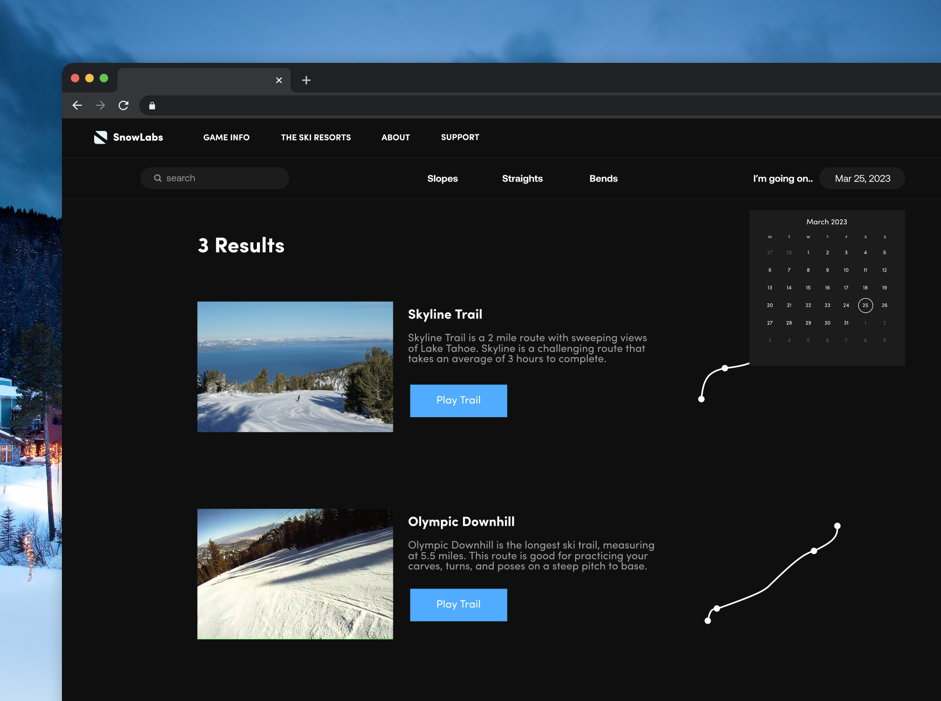 SnowLabs trip planning and snowboarding project
