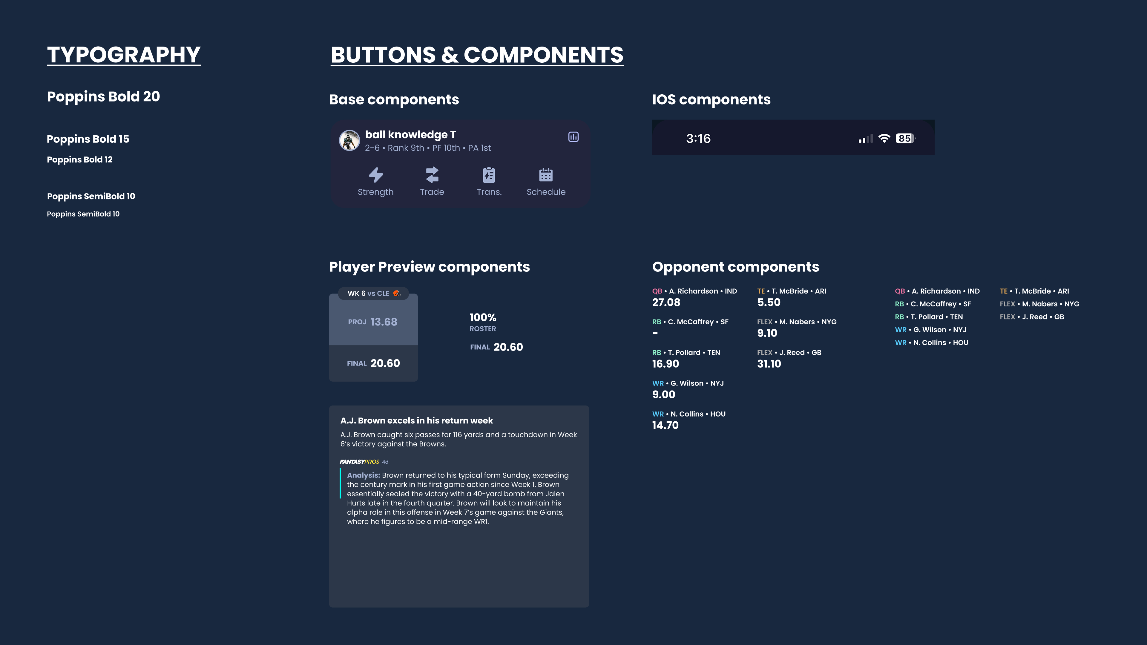Style guide — typography and components